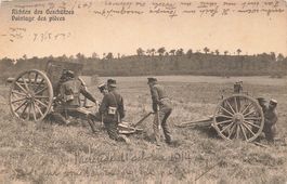 Schweiz Artillerie Richten des Geschützes 1914 militare 