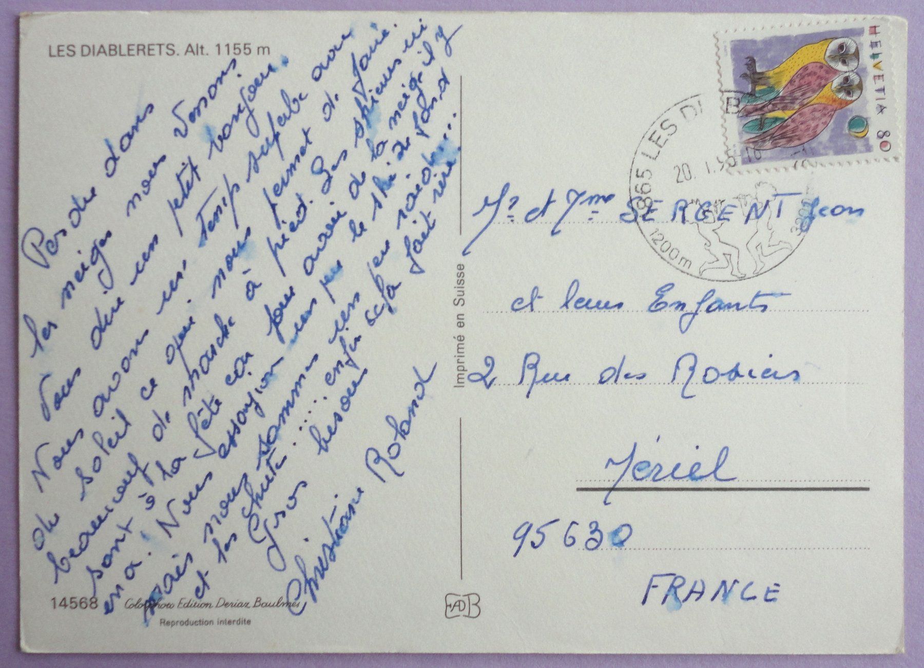 Cartoline postali: Les Diablerets, alt. 1155 m – Usato da Fétigny venduto da Billy2miny 1