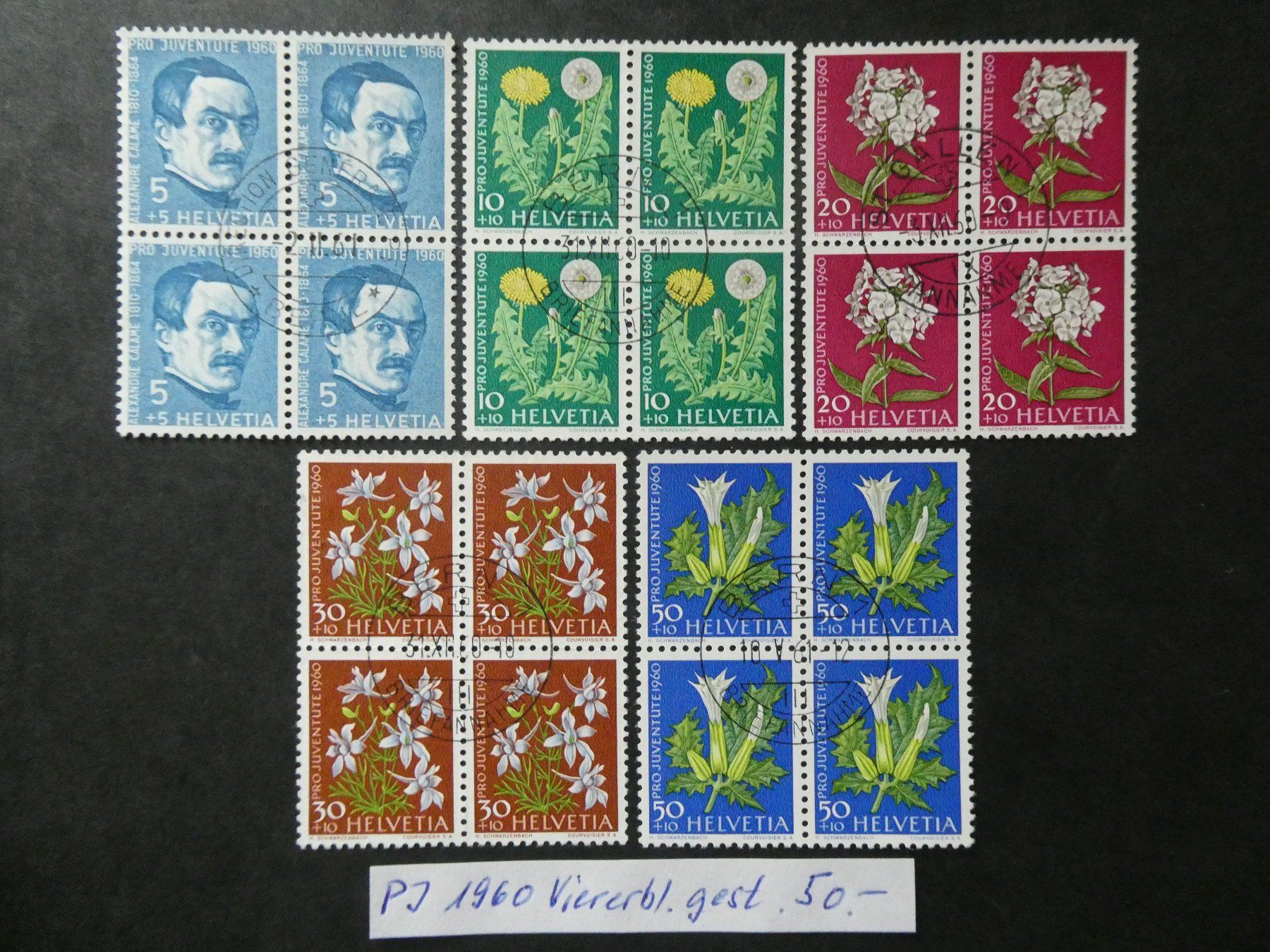 Tutti i francobolli: PJ 1960 Viererblöcke gestempelt – Usato da Lausen venduto da Herbamare01