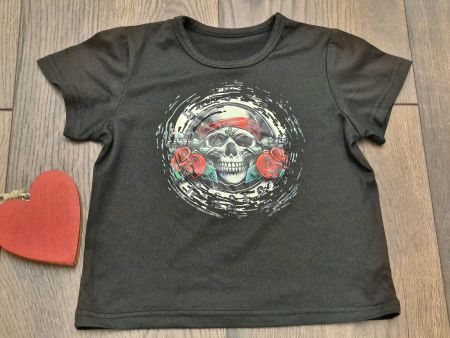 Kinder T-Shirt schwarz Totenkopf Motiv Grösse 90 neuwertig