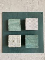 Bild modern grün blau grau weiss Papierkunst Unikat 35/35