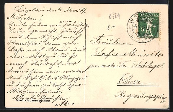Cartoline postali: AK Stans, Hotel Krone und Kirche, 1917 – Usato da Berlin venduto da bartko-reher 1