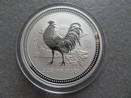 Lunar I Münze Hahn 2005 / 2 Unzen Silber Australien
