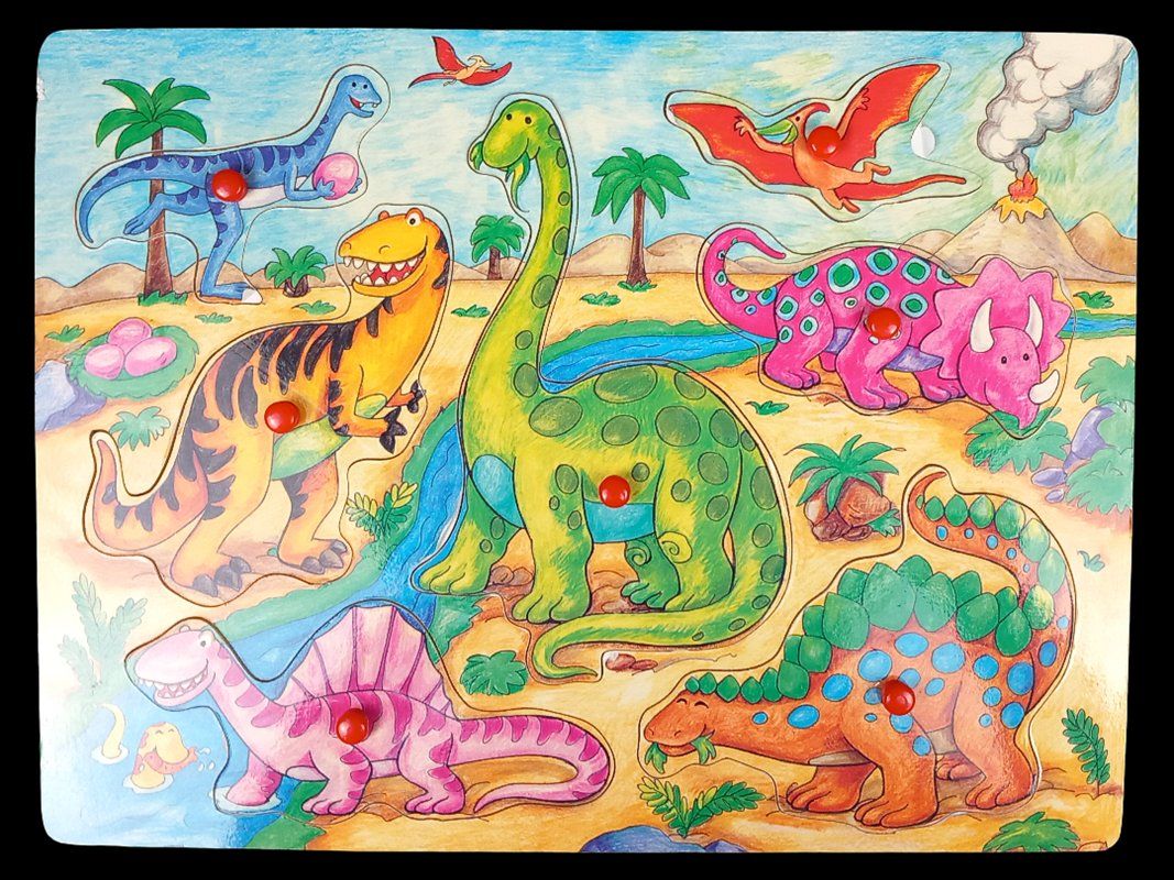 Puzzle: Dinosaurier Holz-Steckpuzzle – Usato da Hünenberg venduto da Restwert_Zug