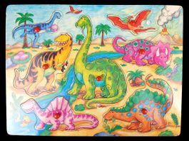 Dinosaurier Holz-Steckpuzzle
