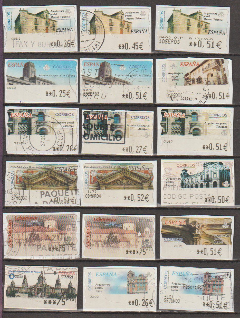 Alle Briefmarken: Espagne lots Architecture (sur Fragment) – Gebraucht aus Crans-Montana von kira56