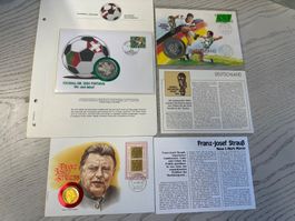 3 versch. Münzbriefe 1x Fussball-EM Portugal, 1x WM Deutschl