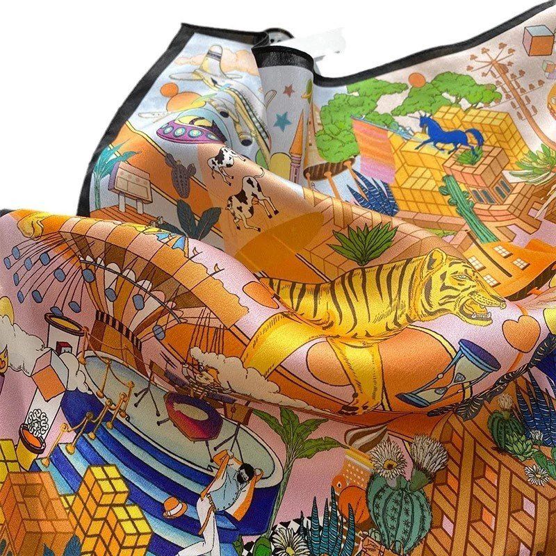 Foulard & Sciarpe: Seidentuch, bunt gemustert, neu – Nuovo e nell'imballaggio originale da Laufen venduto da flowerfan 2