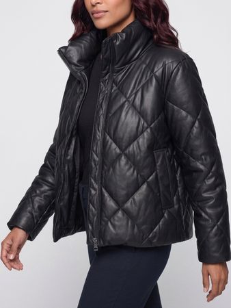 Steppjacke Kunstleder schwarz Grösse M neuwertig