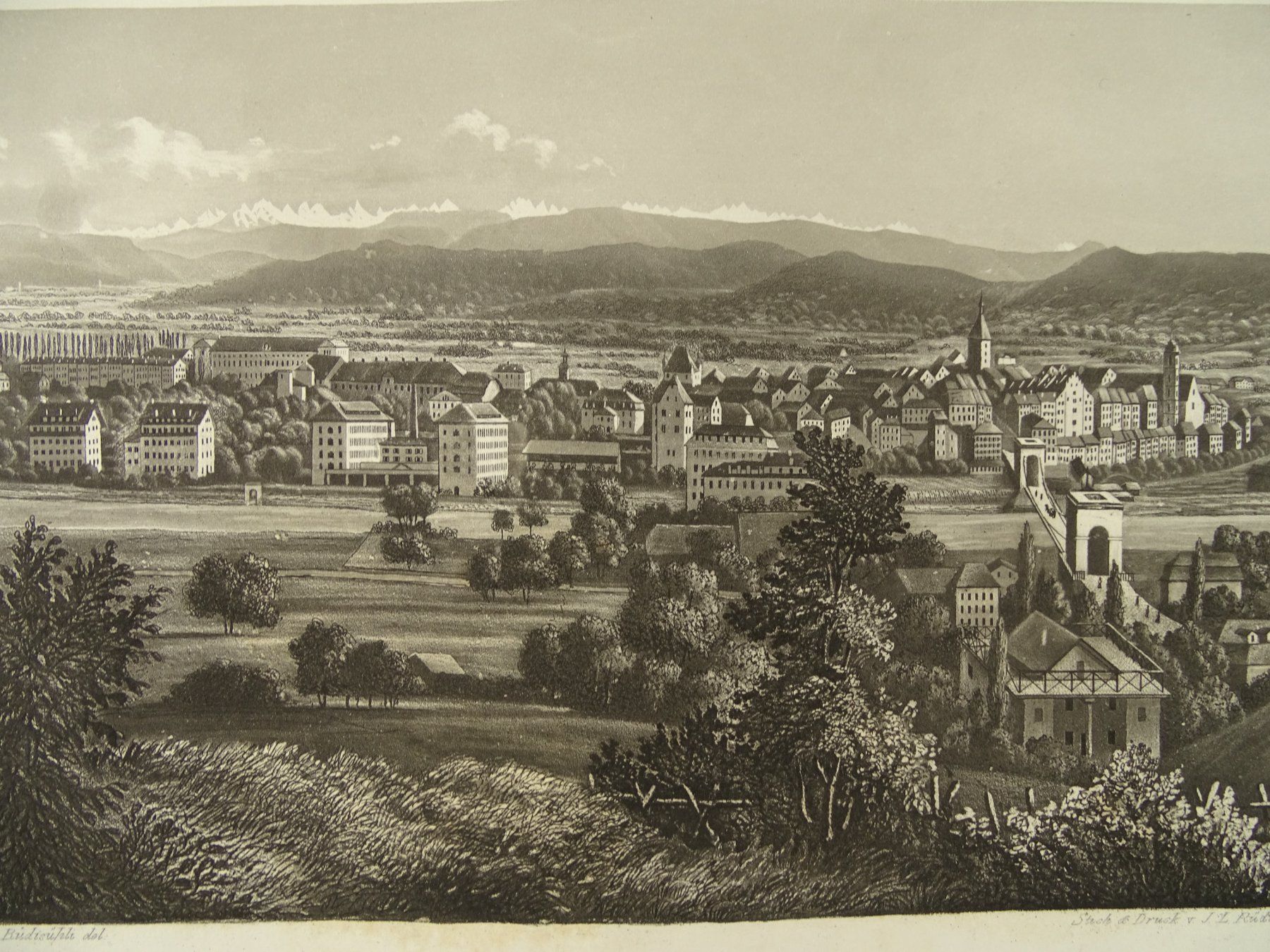 Incisioni: AARAU, STAHLSTICH UM 1870 – Usato da Grüningen venduto da Kartensammler 2