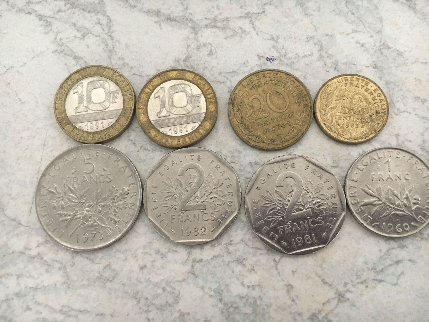 Alle Münzen: Francs Münzen 9 Stk. – Gebraucht aus Dällikon von dahi1