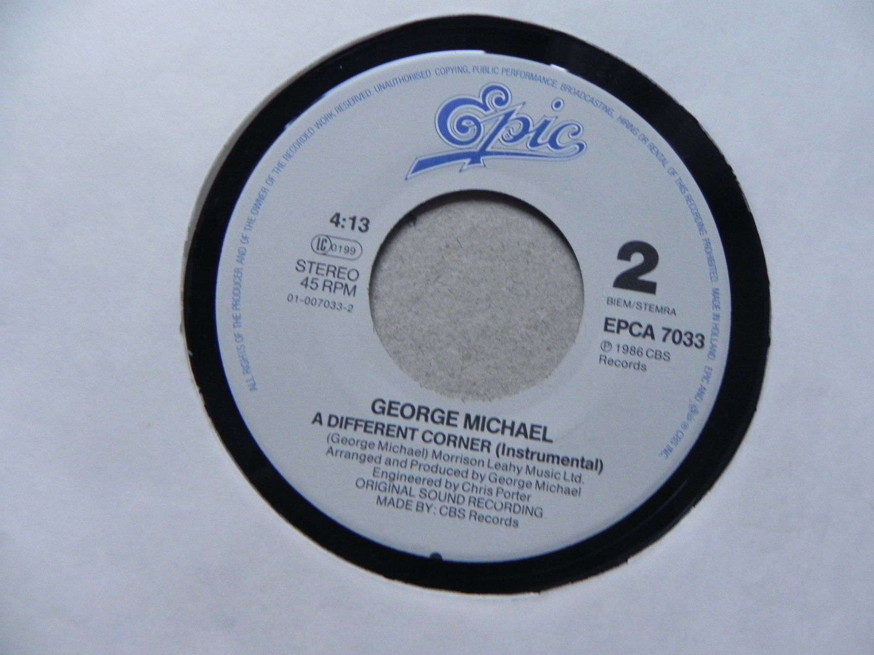 Dischi in vinile: Single 7 " Pop Sänger George Michael 1986 A Different Corner – Usato da Siebnen venduto da krimsie 3
