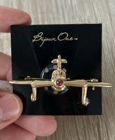 Bijoux One Flugzeug Brosche, Vintage Gold Look, NEU ✨