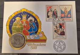Numisbrief Weihnachten 1988 mit Silbermedaille ab 1 Fr. !