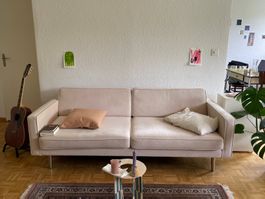 BROSTE COPENHAGEN Sofa, Pfister, beige / B 200 cm, samt