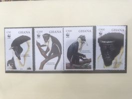 WWF Ghana 1994 Dianameerkatze Affen Satz postfrisch