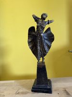Tänzerin Skulptur Bronze Art Deco SH Signiert 41cm