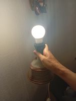Tischlampe Keramik handgefertigt rot weiss gebraucht