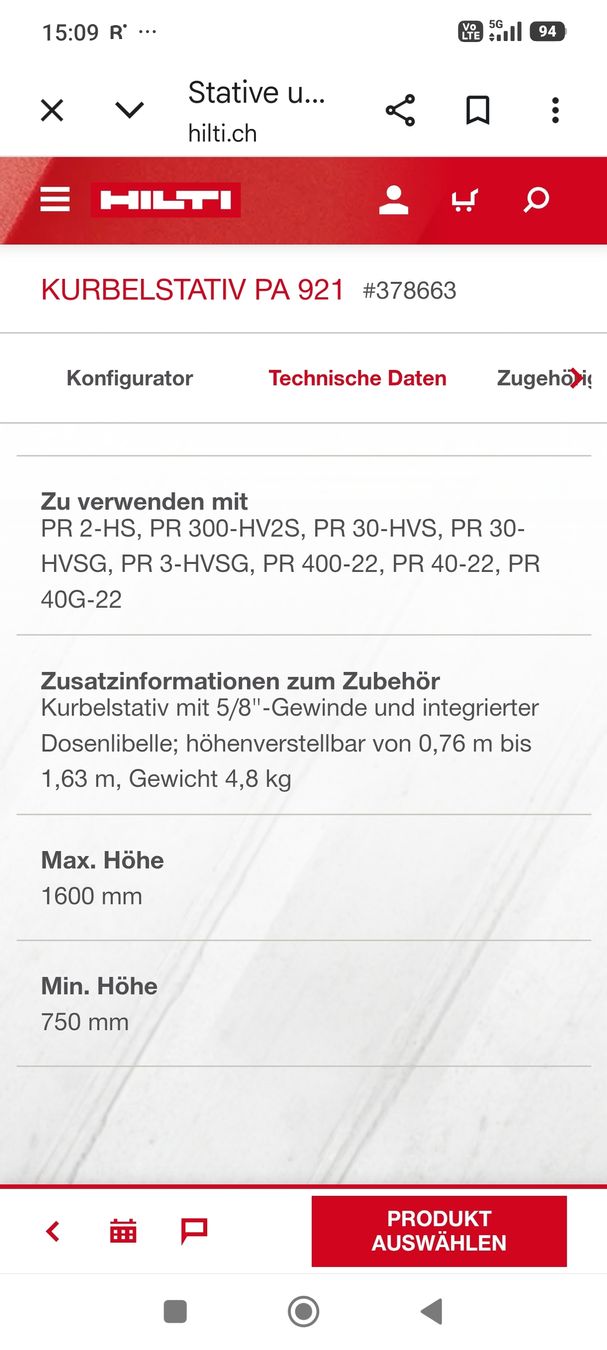 Hilti Tutti gli attrezzi: Hilti Stativ gebraucht – Usato da Recherswil venduto da Sruscha58 9
