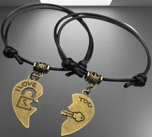 💖2-er Set Armbänder Herz mit Schlüssel I LOVE YOU, Bronze💫