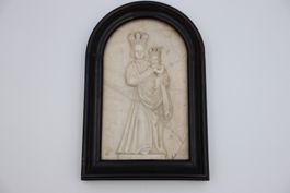 Antikes Relief Heilige mit Kind aus Alabaster 19./20. Jht