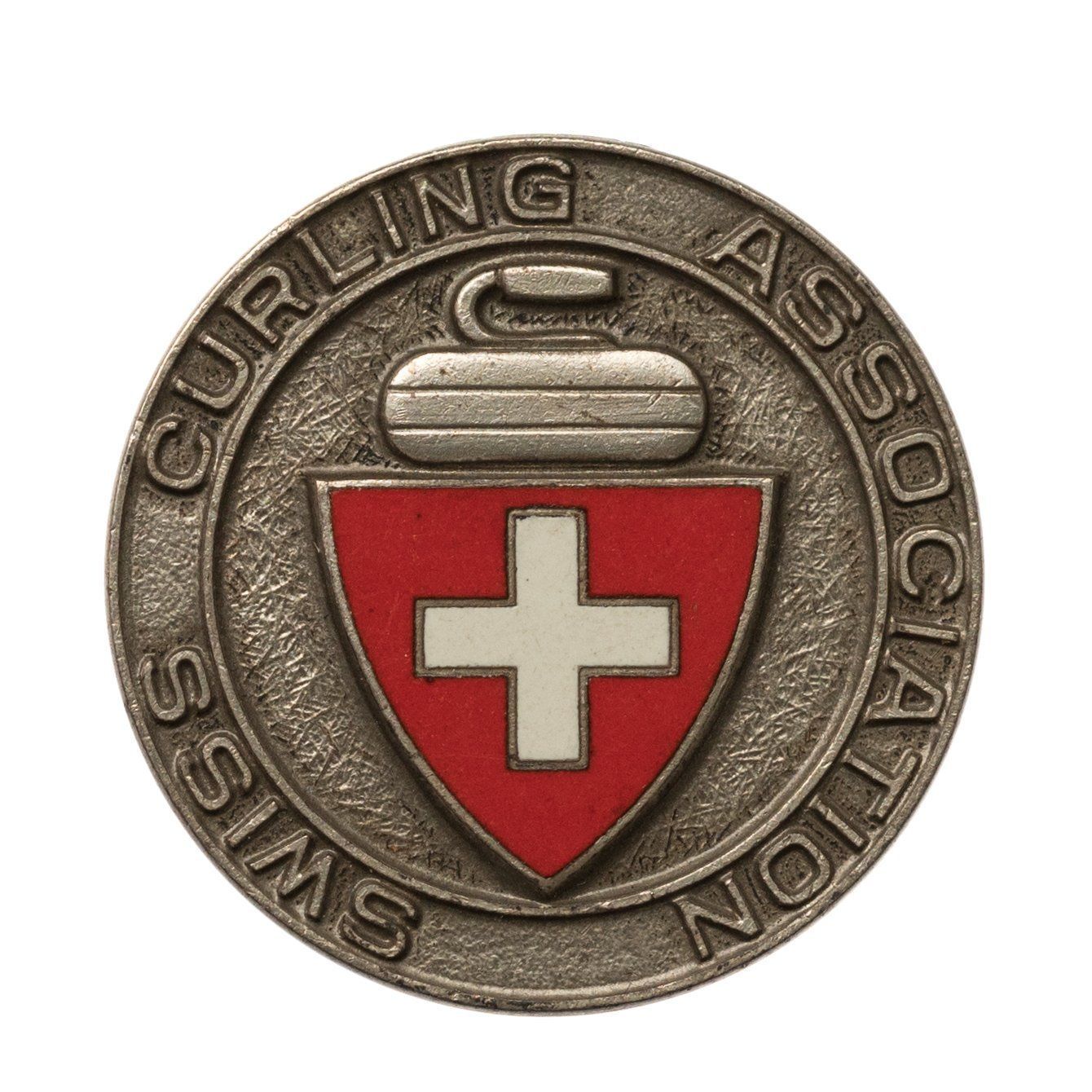 Swiss Placchette & Badge: Swiss Curling Association – Usato da Rotkreuz venduto da Swiss-Coins
