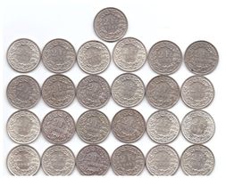 25 Stück alte 2 Franken