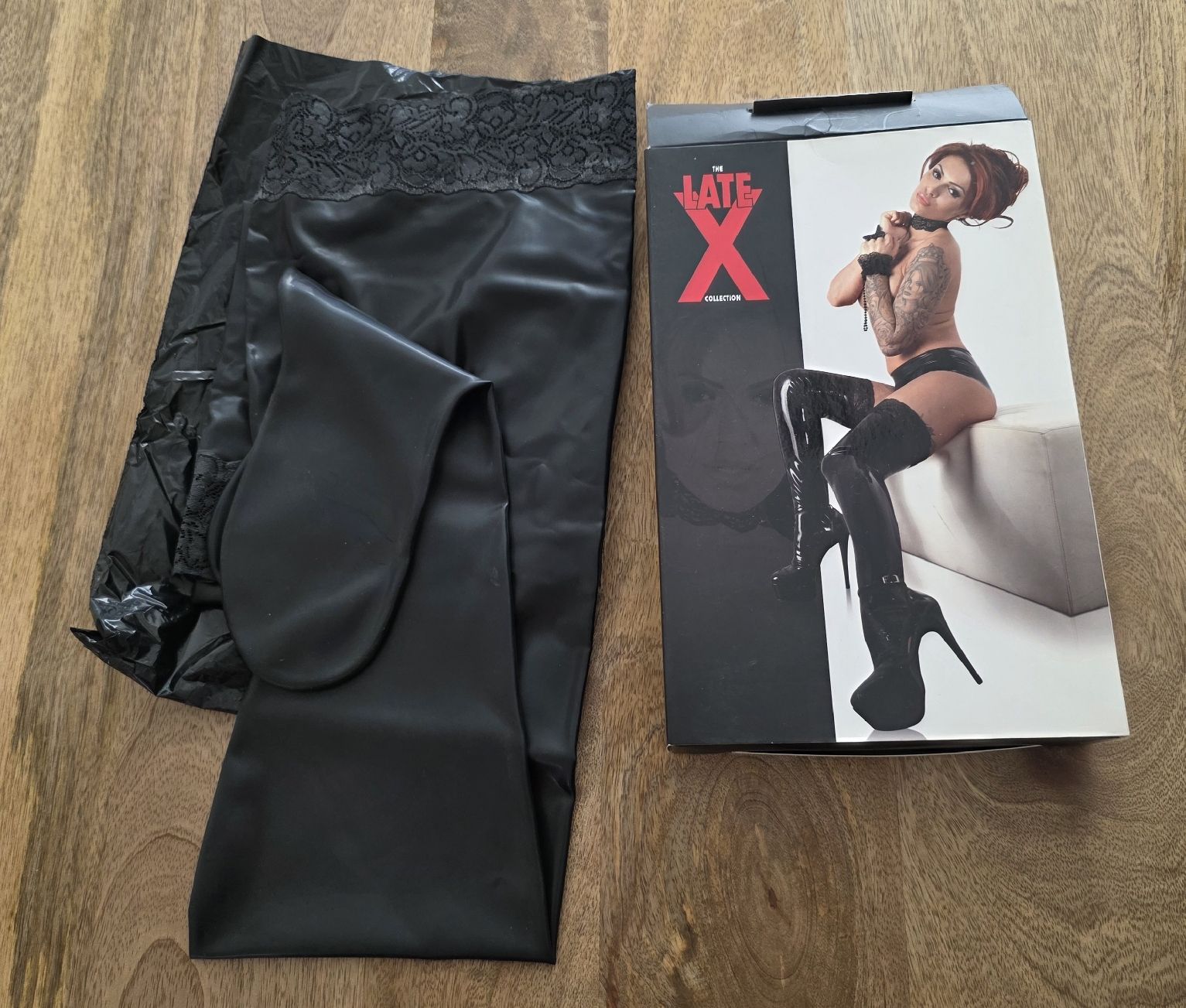 Calze & Collant: Latex X Collection Overknees Schwarz Groesse M  – Nuovo (secondo la descrizione) da Rheinsulz venduto da Gilea 3