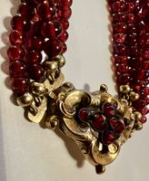 antike Granat-Halskette mit 14K Gold-Verschluss