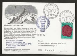 Ballon Schweiz 1983 Mürren Solothurn Luftpost