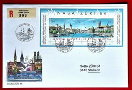 NABA ZÜRICH BLOCK 24 OFFIZ. R - FDC SVPHV STALLIKON 1984
