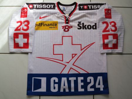 Matchworn Eishockey Awaytrikot Nati SUISSE - SCHWEIZ - SWISS