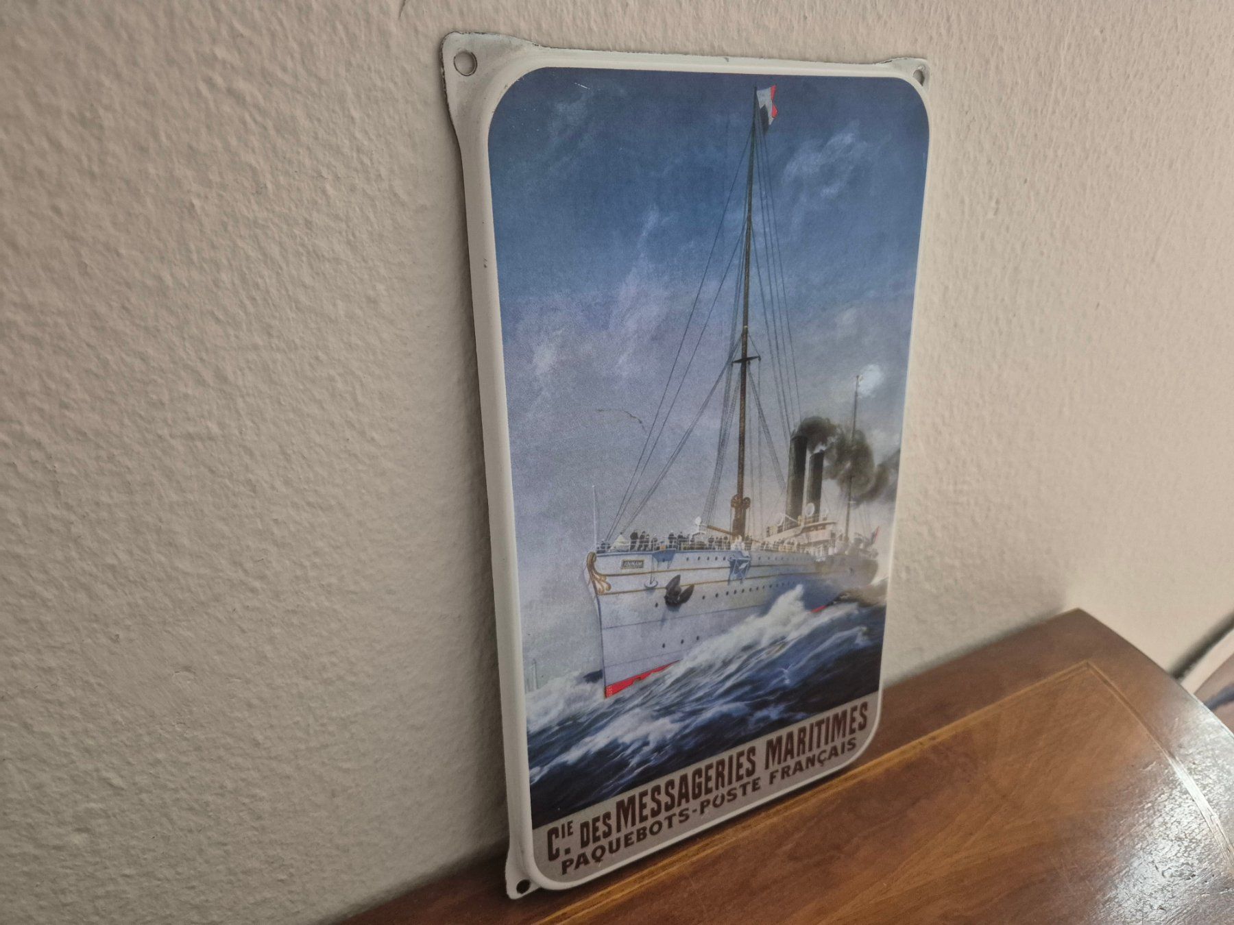 Insegne: Emailschild Post Frankreich Dampfschiff Retro Emaille Schild – Nuovo (secondo la descrizione) da Schaffhausen venduto da pfanis09 5