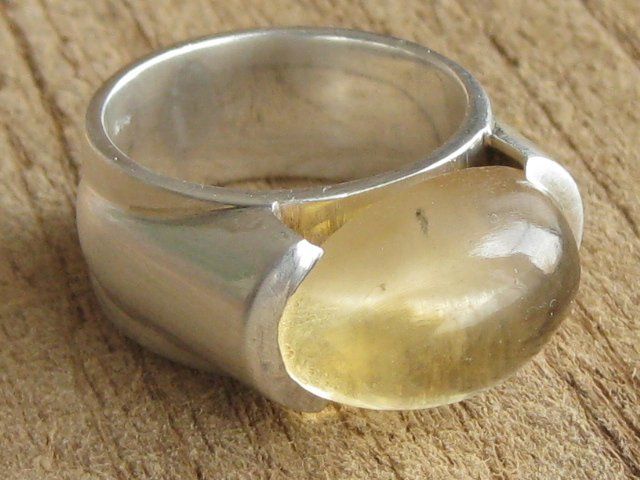Anelli: Vintage Ring Silber 925 Citrin / Gr. 57 – Usato da Ermatingen venduto da Decovin 1