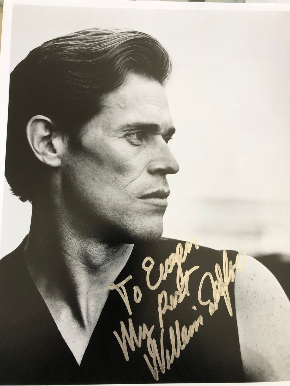 Autografi: AUTOGRAMM VON WILLEM DAFOE MIT WIDMUNG – Usato da Egg b. Zürich venduto da bunny-dieter