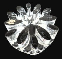 Glasdesign Georgshütte Rechaud Brutalist Vintage 80s 16 cm