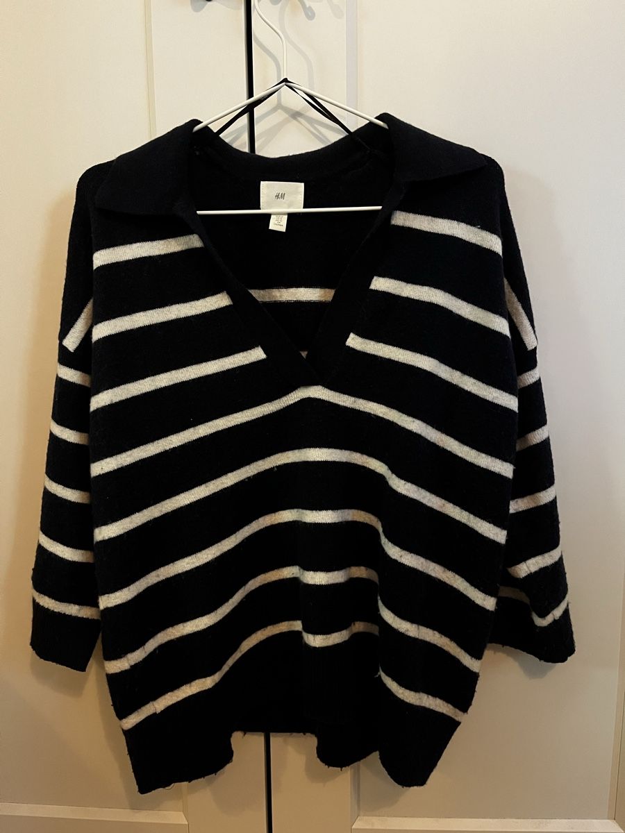H&M Maglioni & Felpe: Pullover gestreift mit Kragen dunkelblau weiss M – Usato da Rombach venduto da sar_8wqy 1