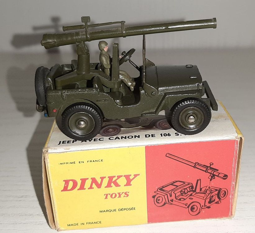 DINKY TOYS ANCIEN MILITAIRE JEEP AVEC CANON EN BOITE référence 829