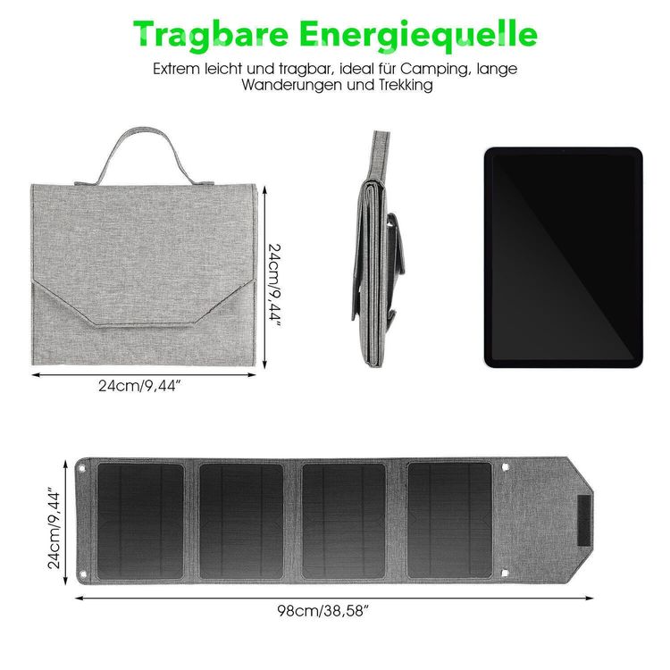 Dispositivi a energia solare: 28W Solarpanel Solarmodul Ladegerät Panel Chargeur solaire – Nuovo e nell'imballaggio originale da Arlesheim venduto da Premius_1 4