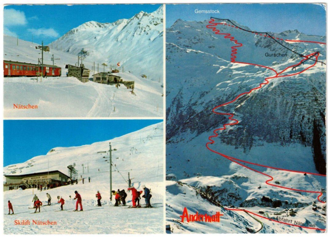 Cartoline postali: Andermatt - 3 Bild AK – Usato da Binningen venduto da Mountainrider