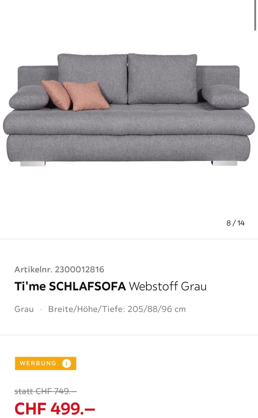 Divani: Graues Sofa-Set mit Stauraum, 2-teilig – Usato da Emmenbrücke venduto da van_wg89 4
