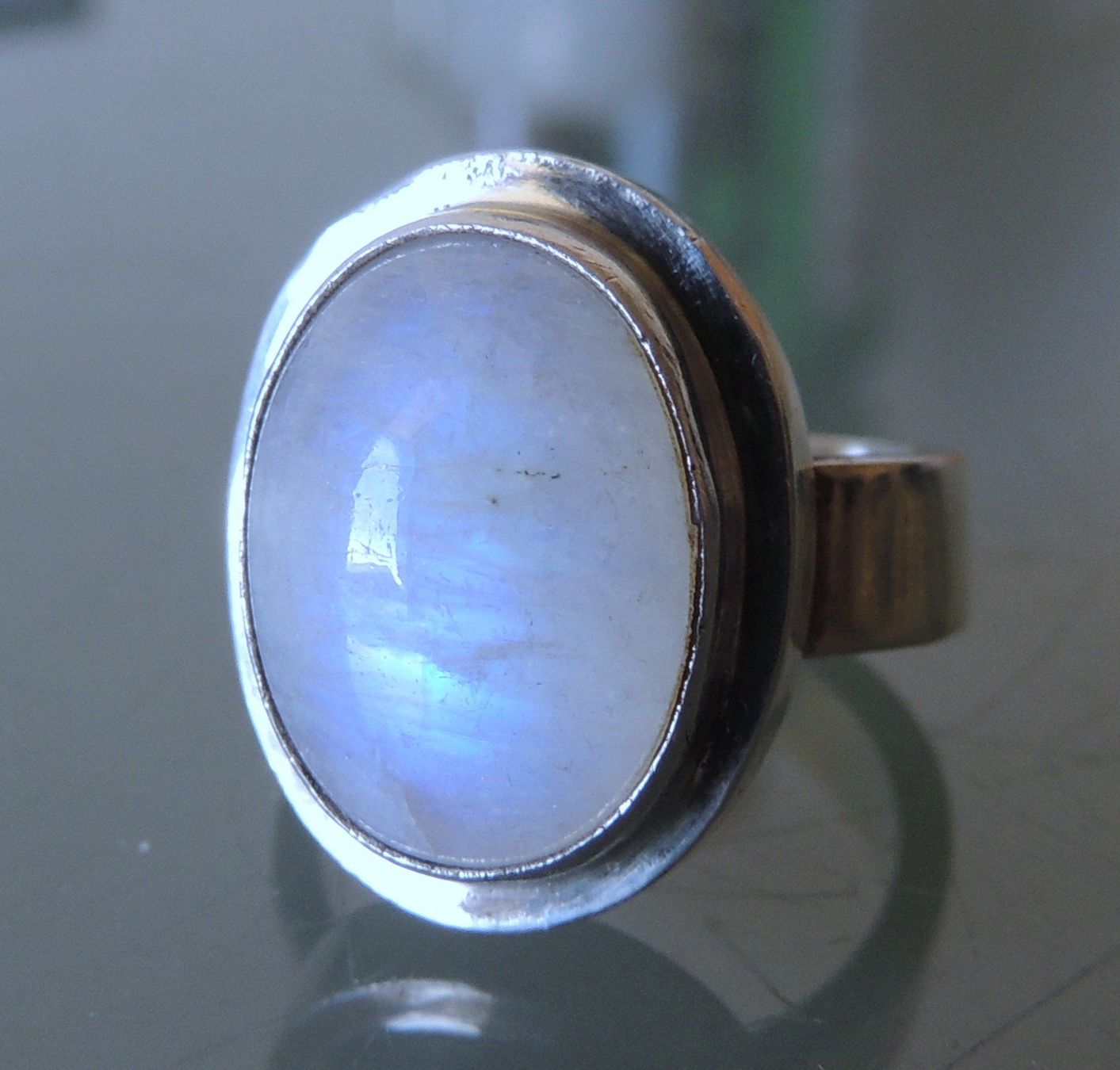 Anelli: Rainbow moonstone Silber 925 Fingerring Gr. 53 – Usato da Waldenburg venduto da schaller707 4