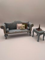 Sofa und Tischchen fürs Puppenhaus