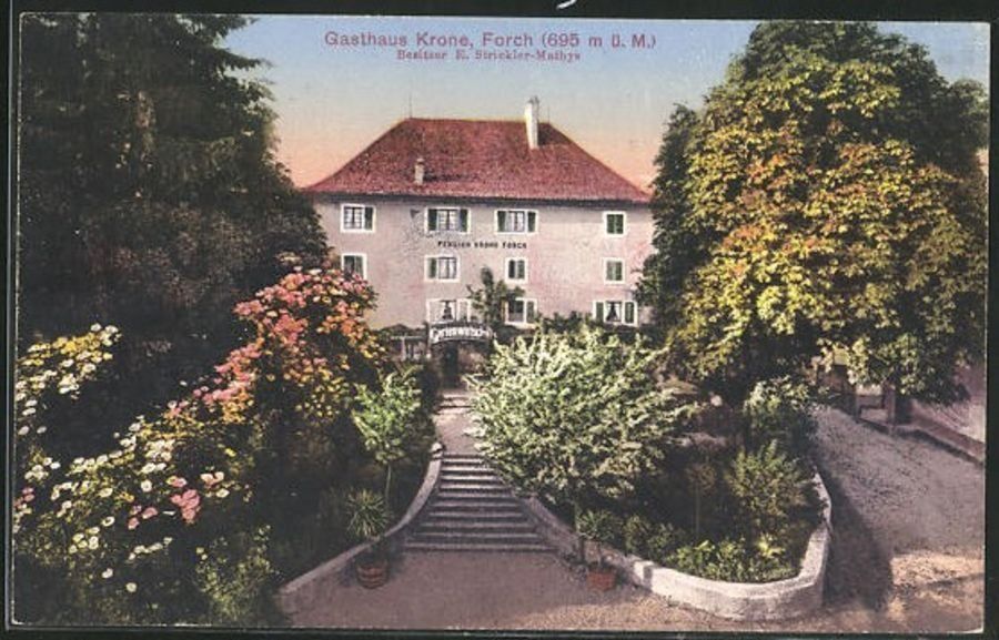 Cartoline postali: Forch, Gasthaus Krone, Bes. E. Strickler-Mathys datiert 1924 – Usato da Frauenfeld venduto da POML
