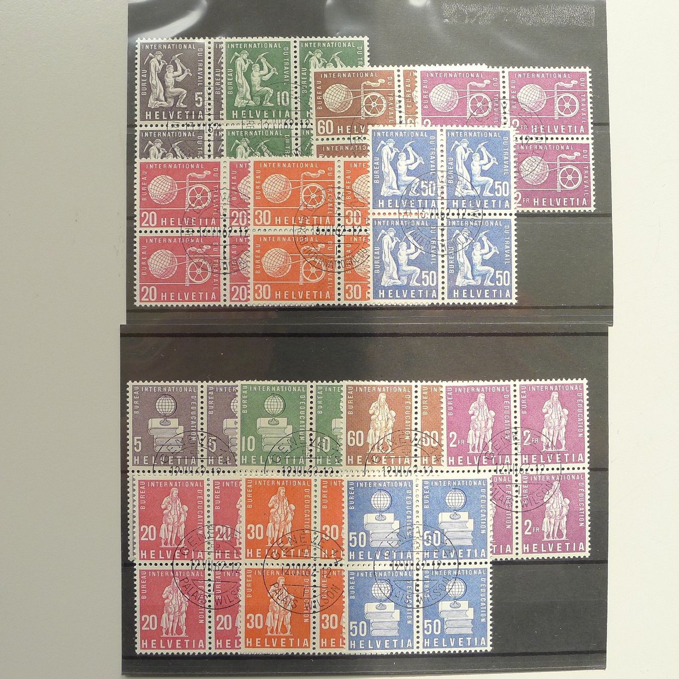 Alle Briefmarken: 1955-1976, gute Viererblock-Sammlung Ämter, Kat: 332.- – Gebraucht aus Sursee von Luzernerraute 5
