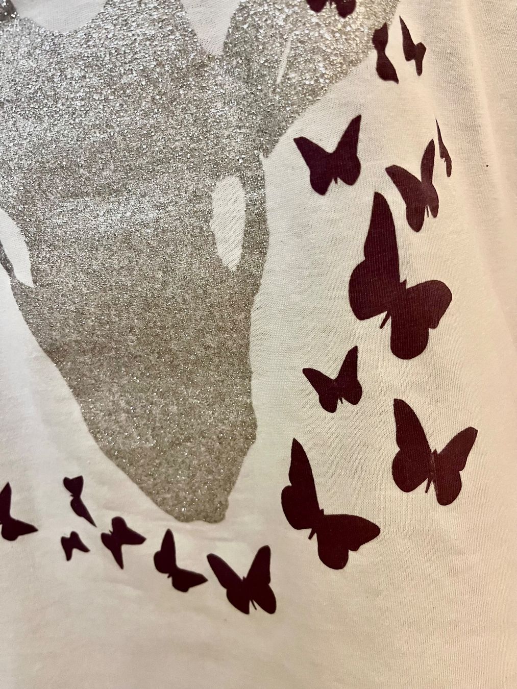 T-shirt: TrachtenmodeT.Shirt Glitzer-Steinbock&Schmetterlinge Gr40/42 – Nuovo (secondo la descrizione) da Adliswil venduto da eri.40 3