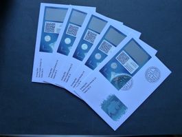 2021 Nr. C1 I-V Swiss Crypto Stamps ID1-5 auf 5 FDC's