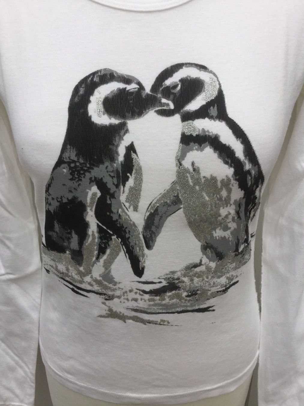 Tops: Sweat blanc motif PINGOUINS, taille M – Gebraucht aus Agiez von chouchanelle 4
