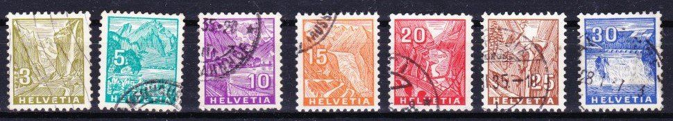 Tutti i francobolli: Série 7 timbres SUISSE - 1934 - Obl. – Usato da Blonay venduto da FRSU