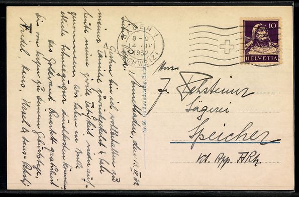Cartoline postali: AK Et-Baden, Goldwandquartier, 1932 – Usato da Berlin venduto da bartko-reher 1